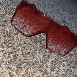 Large red sunglasses